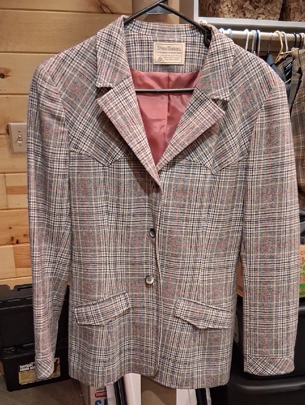 Pendleton High Grade Western Wear Western Cut Plaid Wool-Blend Blazer